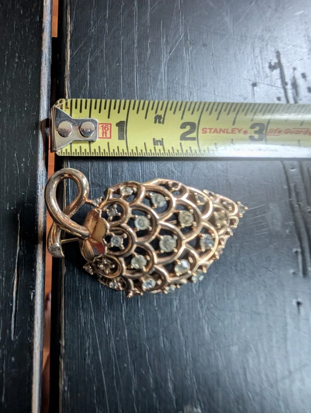Vintage Crown Trifari 1940s Strawberry Brooch Pin Pendant Pat Pend As Is Repair